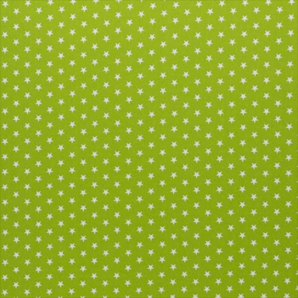 Baumwoll Druck Sterne Lime/Weiß  Ø 1 cm